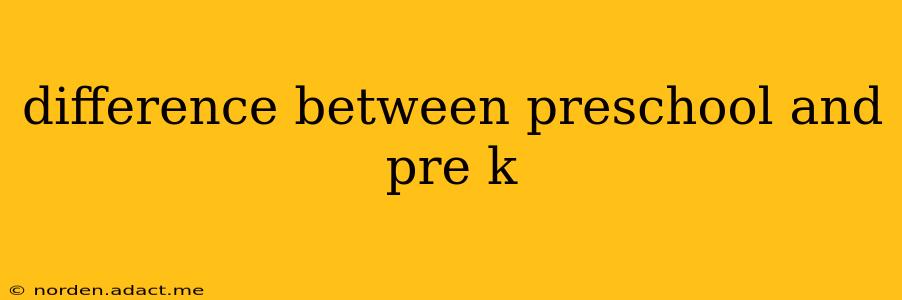 difference between preschool and pre k