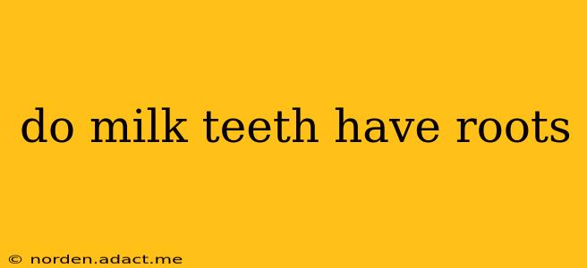 do milk teeth have roots