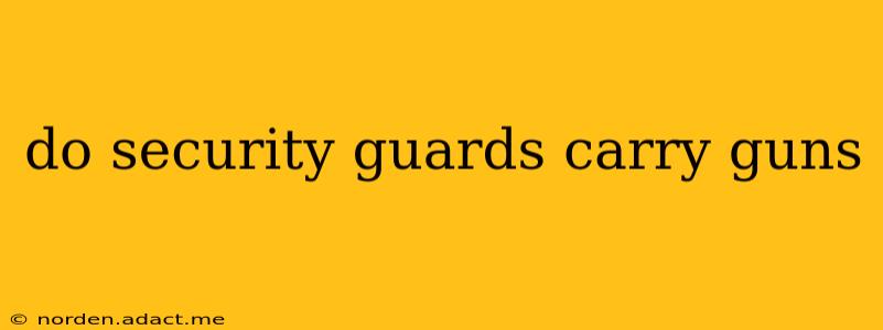 do security guards carry guns