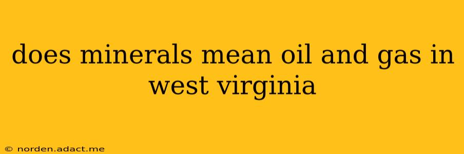 does minerals mean oil and gas in west virginia