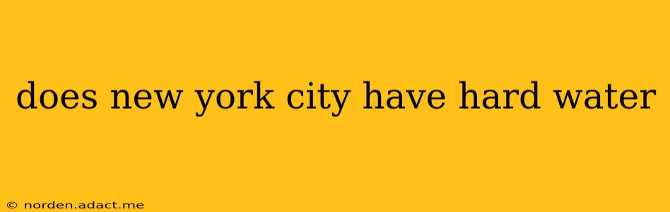 does new york city have hard water