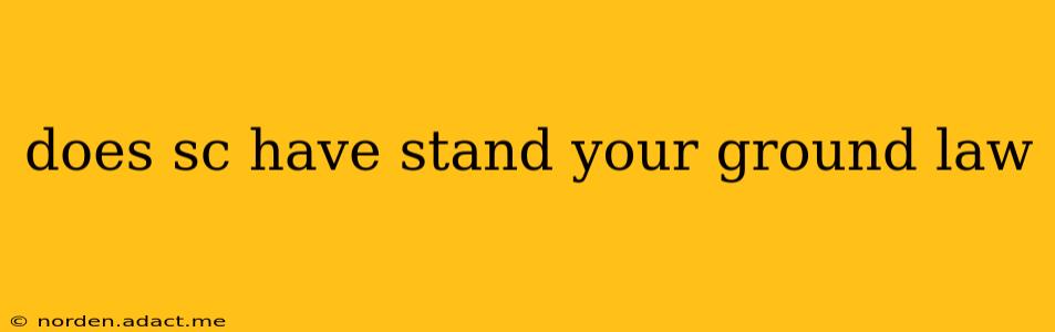 does sc have stand your ground law