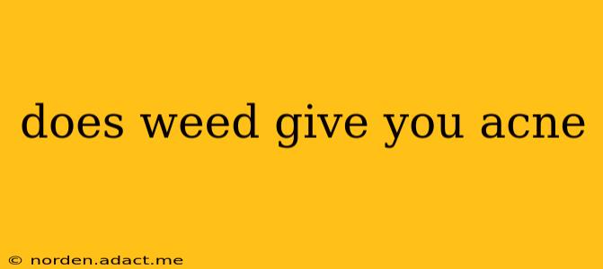 does weed give you acne