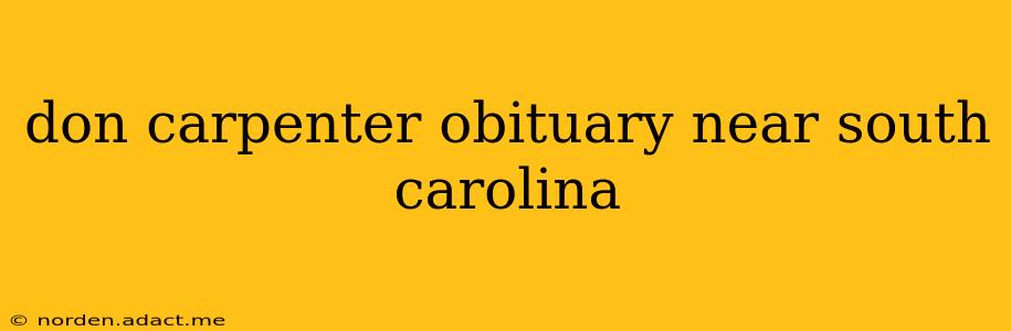 don carpenter obituary near south carolina