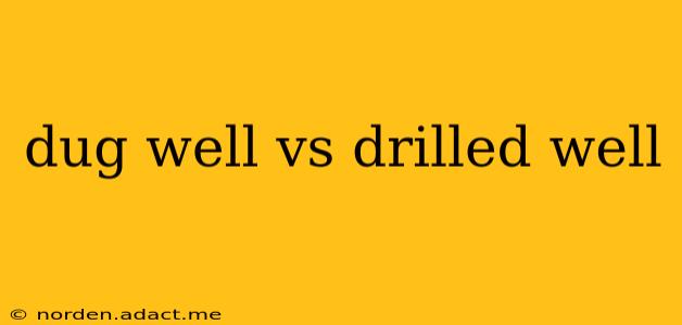 dug well vs drilled well