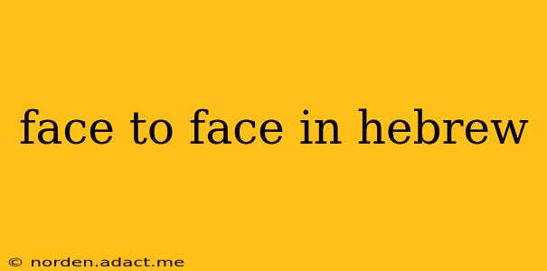 face to face in hebrew
