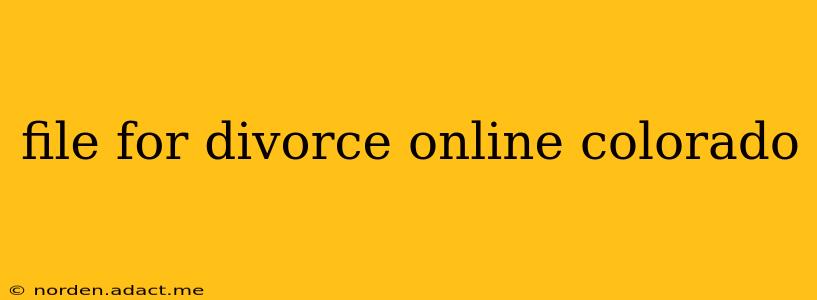file for divorce online colorado