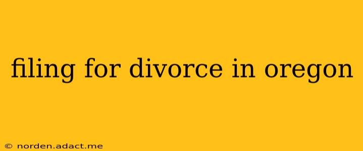 filing for divorce in oregon
