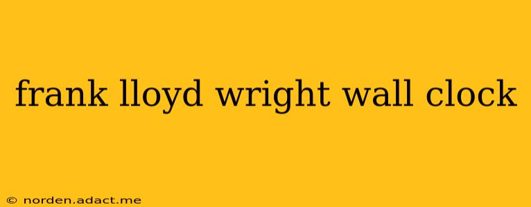 frank lloyd wright wall clock