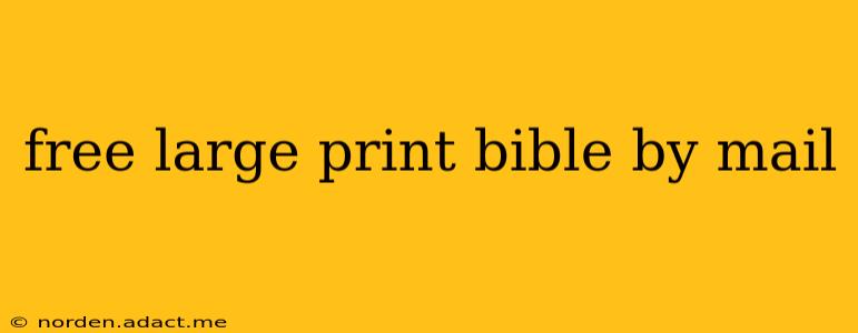 free large print bible by mail
