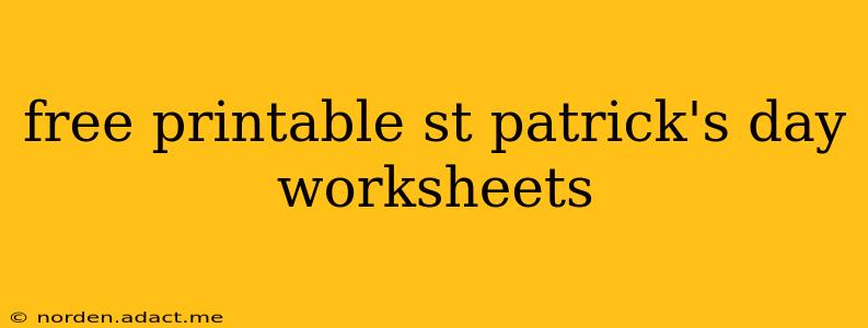 free printable st patrick's day worksheets