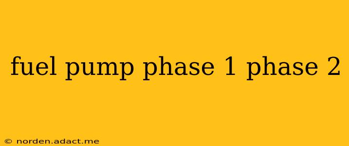 fuel pump phase 1 phase 2