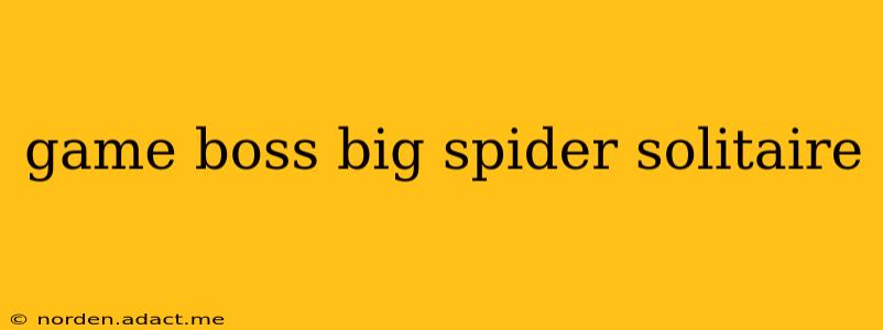 game boss big spider solitaire