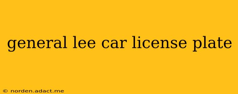 general lee car license plate
