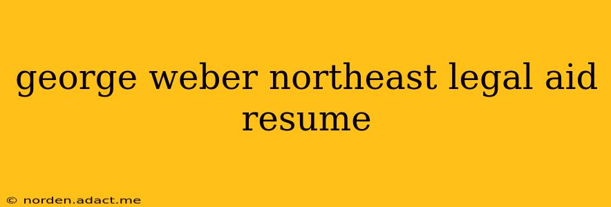 george weber northeast legal aid resume