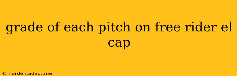 grade of each pitch on free rider el cap