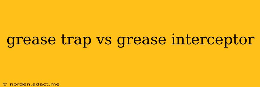grease trap vs grease interceptor