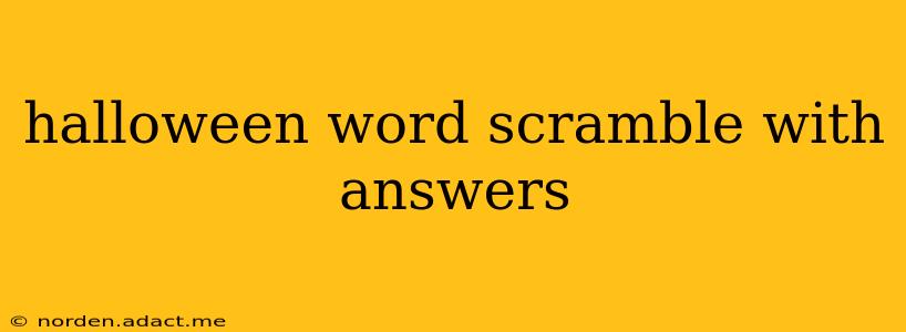 halloween word scramble with answers