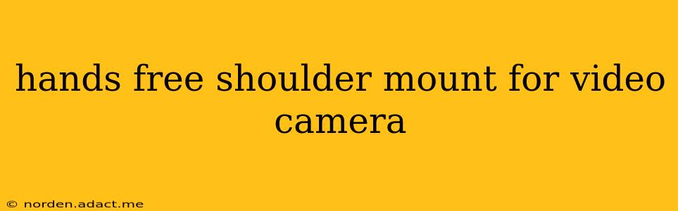hands free shoulder mount for video camera