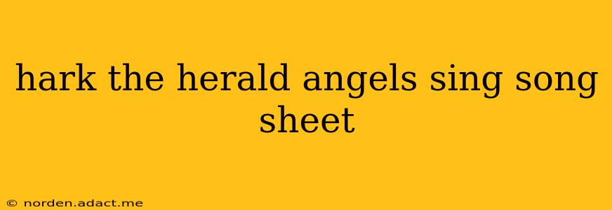 hark the herald angels sing song sheet