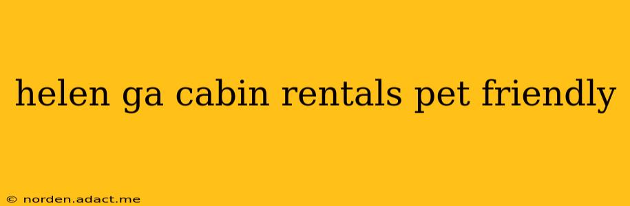 helen ga cabin rentals pet friendly