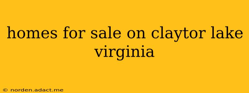 homes for sale on claytor lake virginia