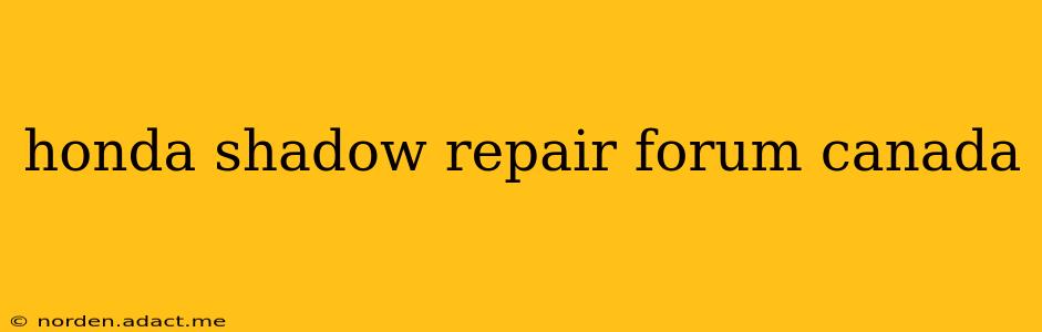 honda shadow repair forum canada