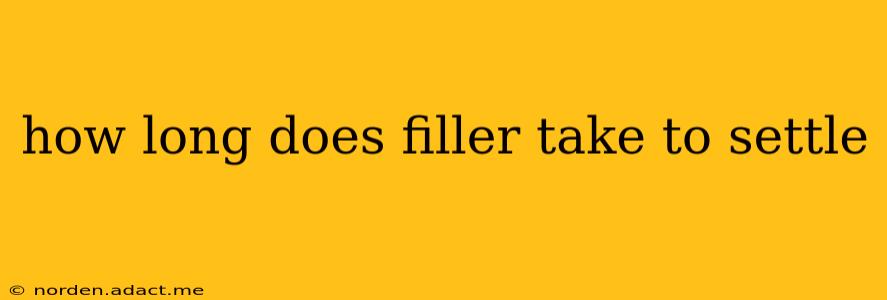 how long does filler take to settle
