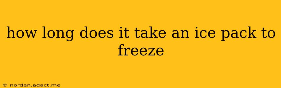 how long does it take an ice pack to freeze