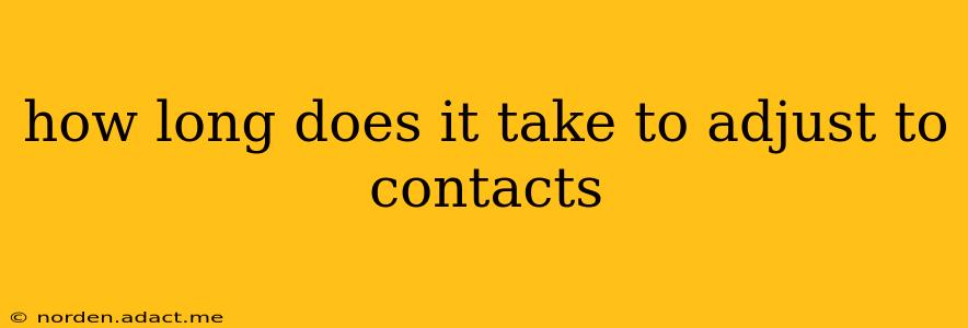 how long does it take to adjust to contacts