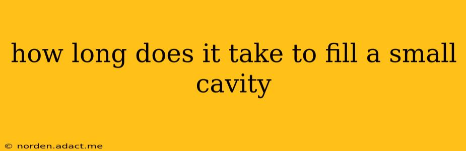 how long does it take to fill a small cavity