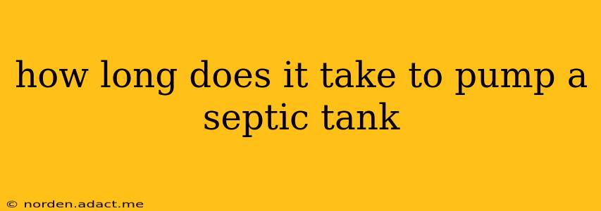 how long does it take to pump a septic tank