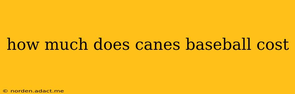 how much does canes baseball cost