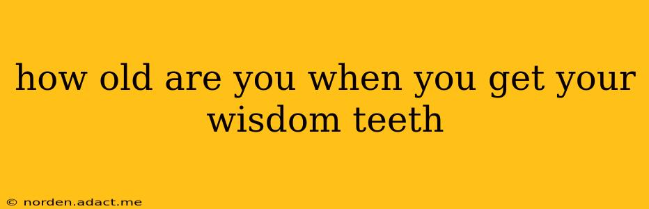 how old are you when you get your wisdom teeth