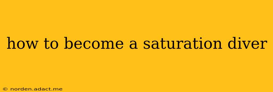 how to become a saturation diver