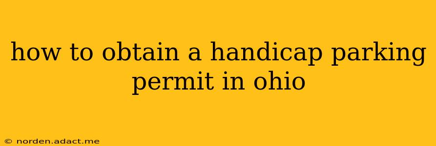 how to obtain a handicap parking permit in ohio