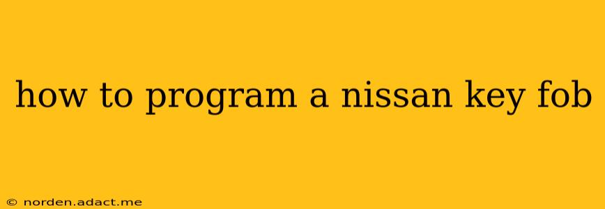 how to program a nissan key fob