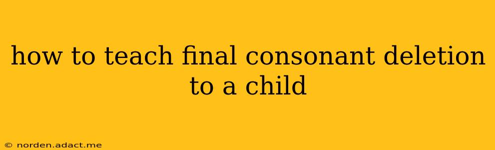how to teach final consonant deletion to a child