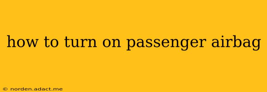 how to turn on passenger airbag
