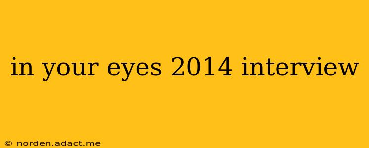 in your eyes 2014 interview