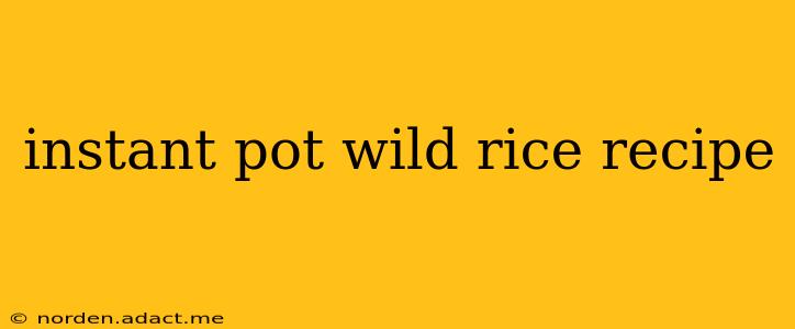 instant pot wild rice recipe