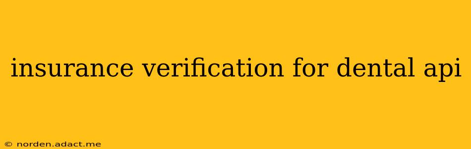 insurance verification for dental api