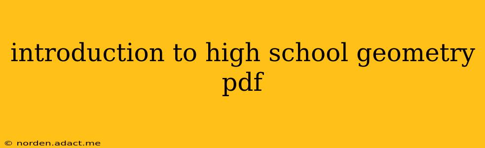introduction to high school geometry pdf