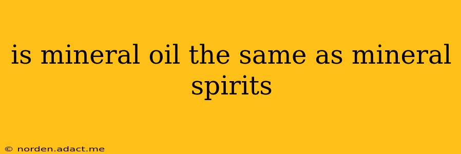 is mineral oil the same as mineral spirits