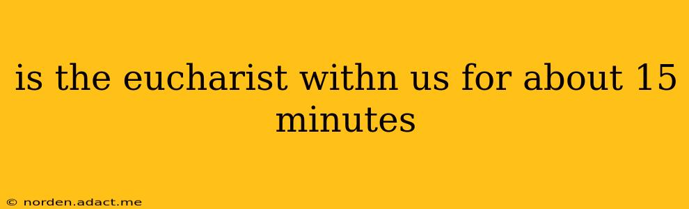 is the eucharist withn us for about 15 minutes