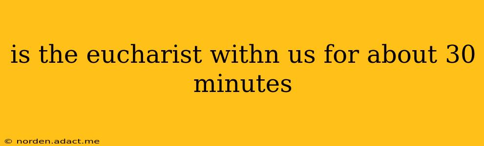 is the eucharist withn us for about 30 minutes
