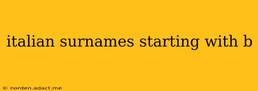 italian surnames starting with b