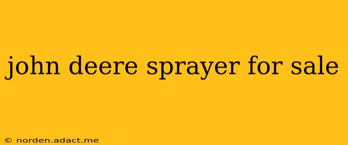 john deere sprayer for sale