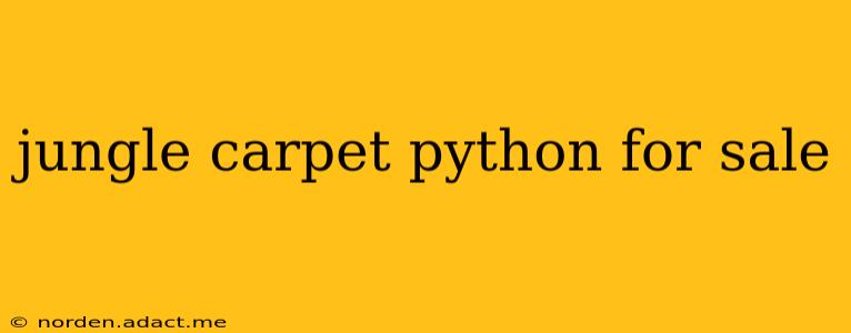 jungle carpet python for sale