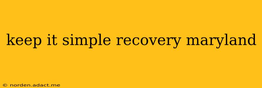 keep it simple recovery maryland